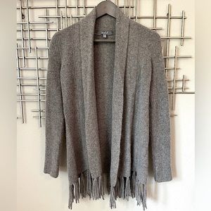 Marled | Cashmere Ribbed Fringe Cardigan